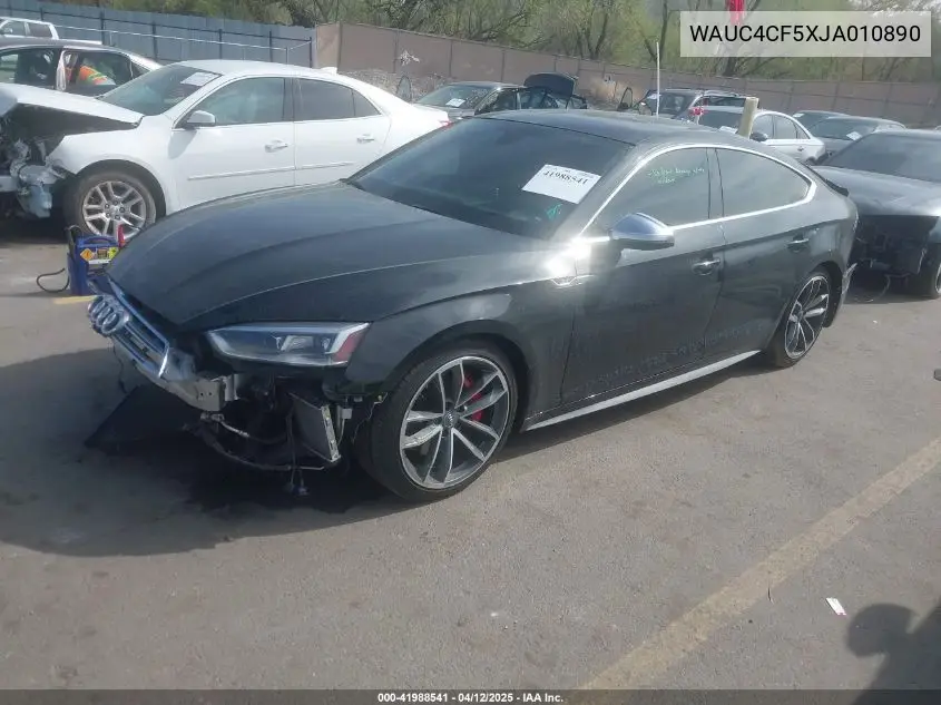 2018 Audi S5 3.0T Premium Plus VIN: WAUC4CF5XJA010890 Lot: 41988541
