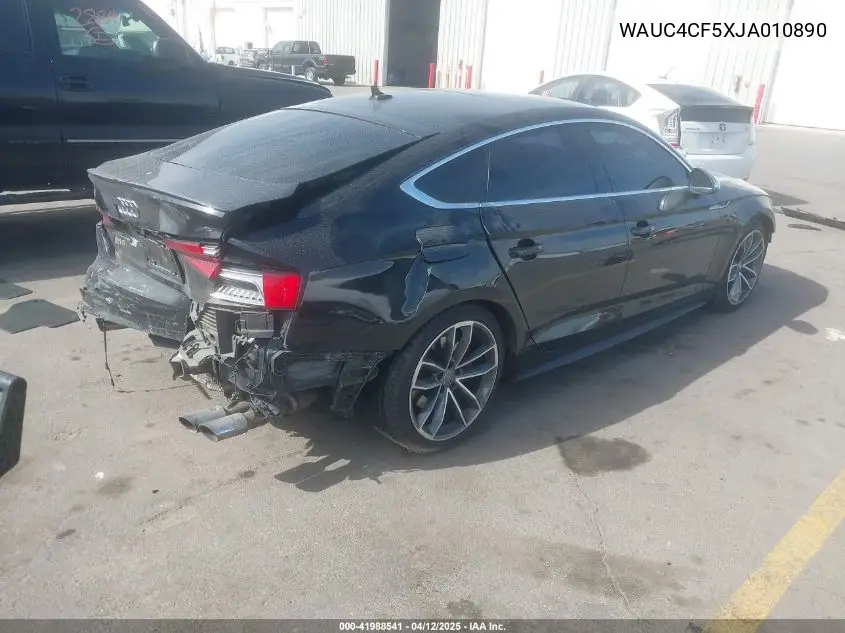 2018 Audi S5 3.0T Premium Plus VIN: WAUC4CF5XJA010890 Lot: 41988541