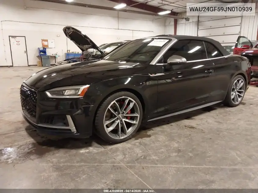 2018 Audi S5 3.0T Premium Plus VIN: WAU24GF59JN010939 Lot: 42020039