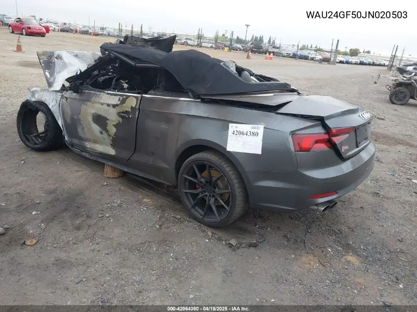 2018 Audi S5 3.0T Premium Plus VIN: WAU24GF50JN020503 Lot: 42064380