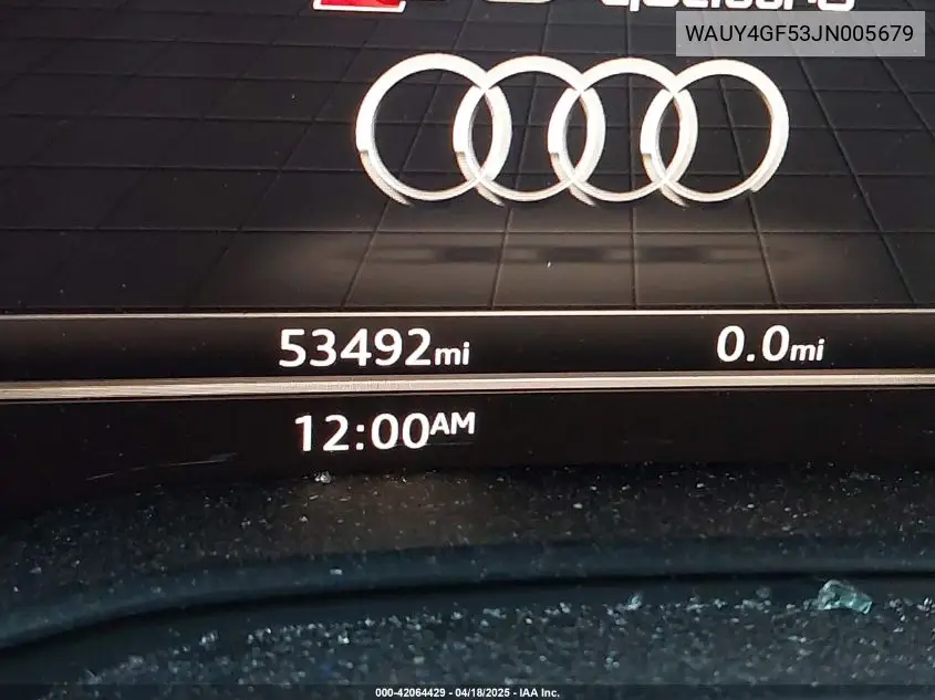 2018 Audi S5 3.0T Premium Plus VIN: WAUY4GF53JN005679 Lot: 42064429