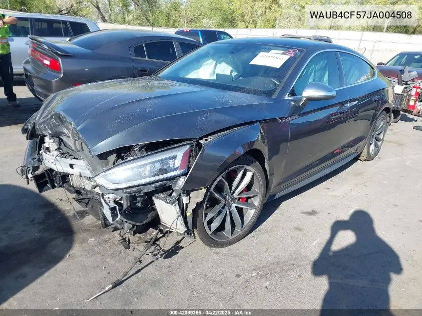 2018 Audi S5 3.0T Premium Plus VIN: WAUB4CF57JA004508 Lot: 42099366