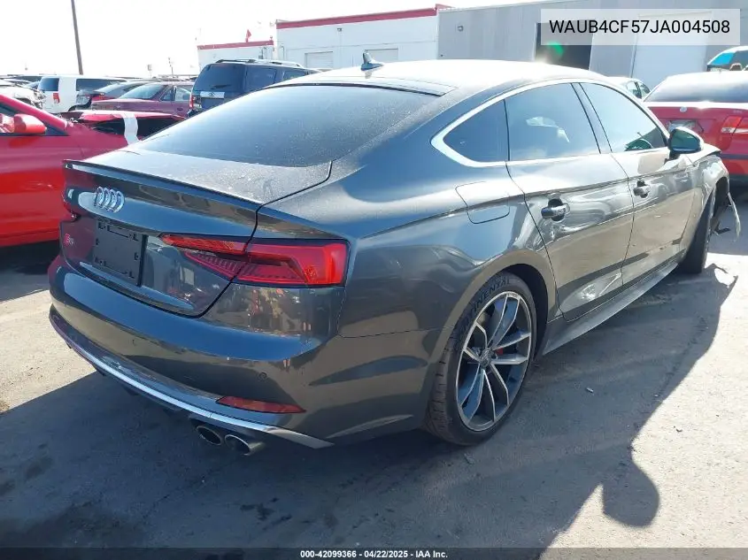 2018 Audi S5 3.0T Premium Plus VIN: WAUB4CF57JA004508 Lot: 42099366