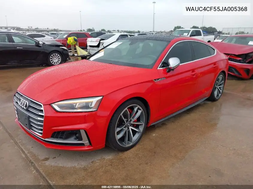 2018 Audi S5 3.0T Premium Plus VIN: WAUC4CF55JA005368 Lot: 42116995