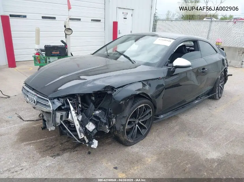 2018 Audi S5 3.0T Premium Plus VIN: WAUP4AF56JA002906 Lot: 42160548