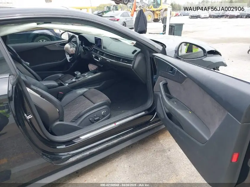 2018 Audi S5 3.0T Premium Plus VIN: WAUP4AF56JA002906 Lot: 42160548