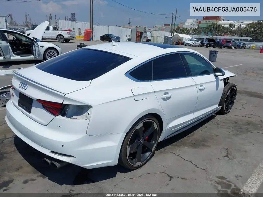 2018 Audi S5 3.0T Premium Plus VIN: WAUB4CF53JA005476 Lot: 42164452