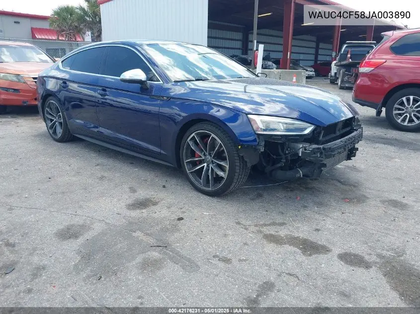 2018 Audi S5 3.0T Premium Plus VIN: WAUC4CF58JA003890 Lot: 42176231