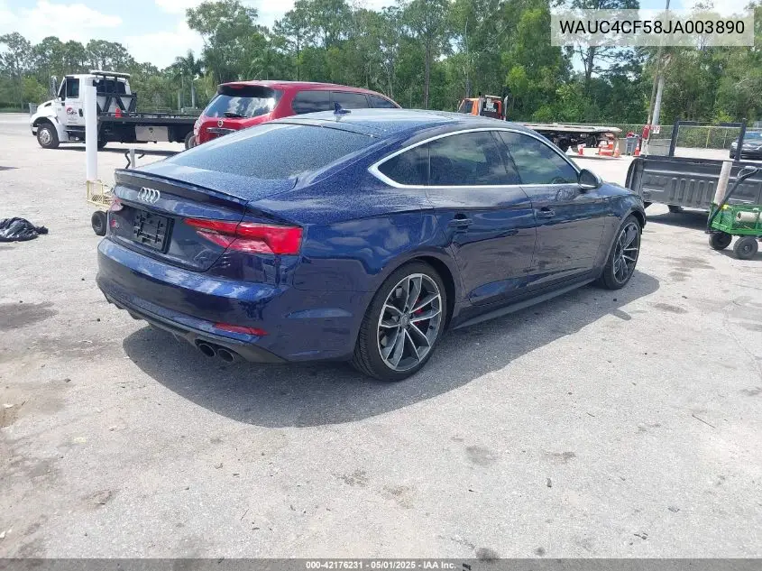 2018 Audi S5 3.0T Premium Plus VIN: WAUC4CF58JA003890 Lot: 42176231