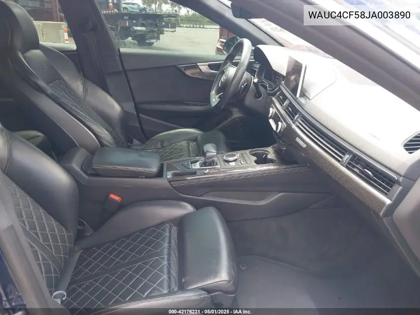2018 Audi S5 3.0T Premium Plus VIN: WAUC4CF58JA003890 Lot: 42176231