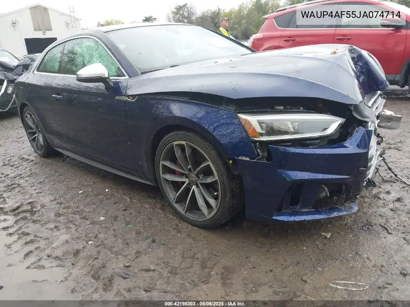 2018 Audi S5 3.0T Premium Plus VIN: WAUP4AF55JA074714 Lot: 42198303