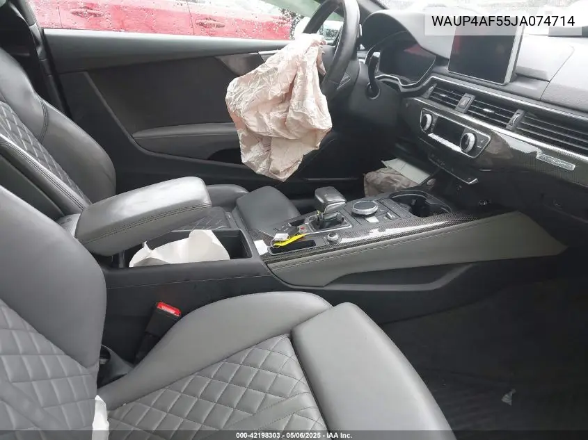 2018 Audi S5 3.0T Premium Plus VIN: WAUP4AF55JA074714 Lot: 42198303