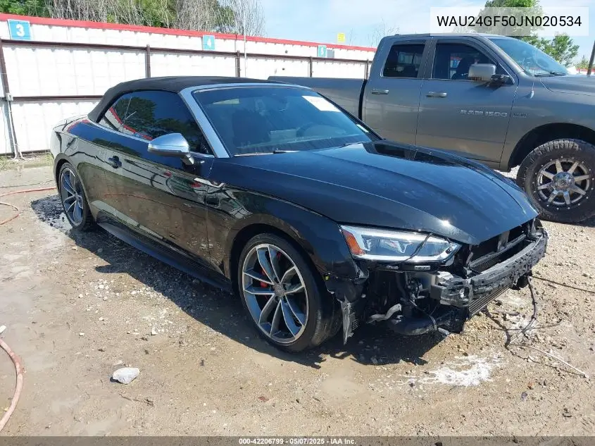 2018 Audi S5 3.0T Premium Plus VIN: WAU24GF50JN020534 Lot: 42206799