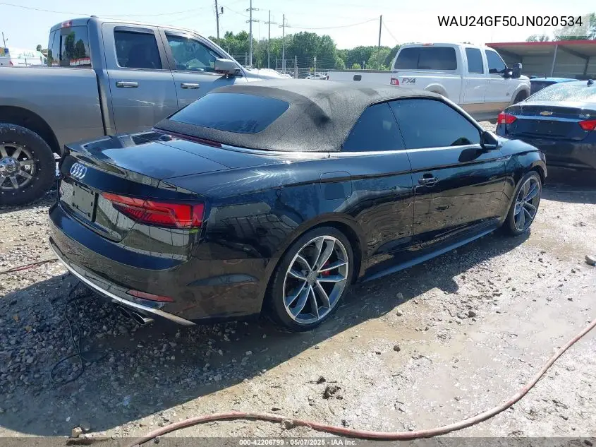 2018 Audi S5 3.0T Premium Plus VIN: WAU24GF50JN020534 Lot: 42206799