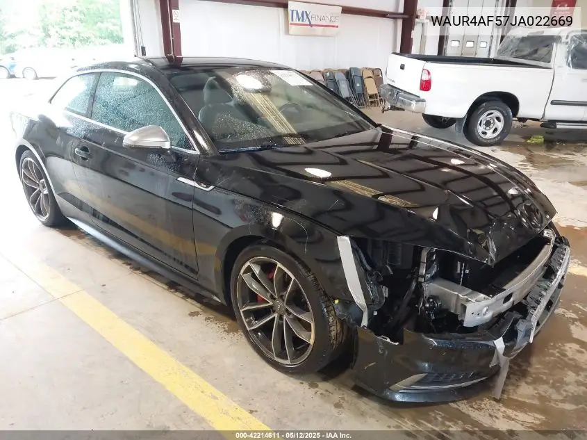 2018 Audi S5 3.0T Premium Plus VIN: WAUR4AF57JA022669 Lot: 42214611