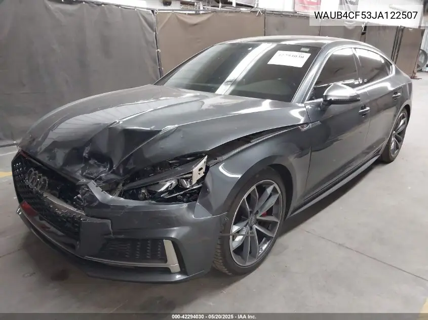 2018 Audi S5 3.0T Premium Plus VIN: WAUB4CF53JA122507 Lot: 42294030