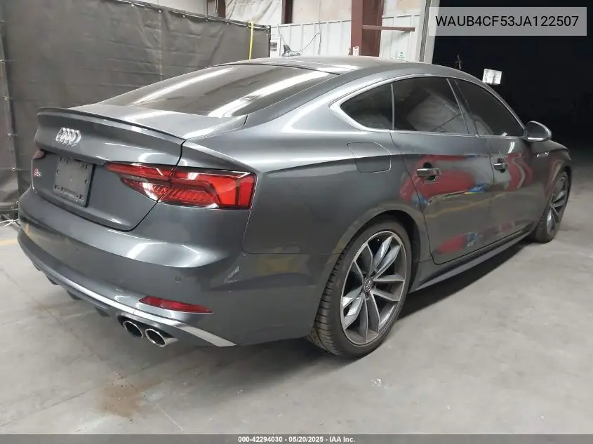 2018 Audi S5 3.0T Premium Plus VIN: WAUB4CF53JA122507 Lot: 42294030
