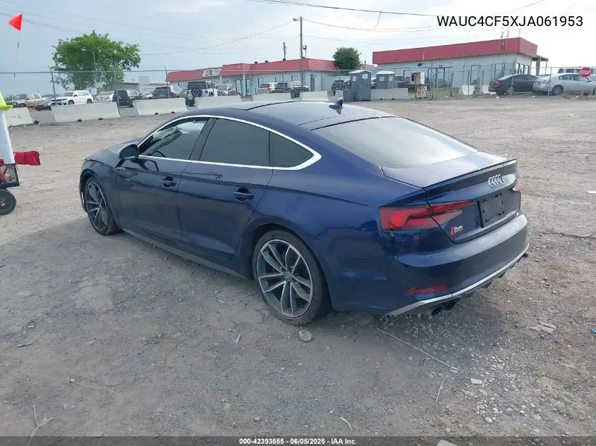 2018 Audi S5 3.0T Premium Plus VIN: WAUC4CF5XJA061953 Lot: 42393555