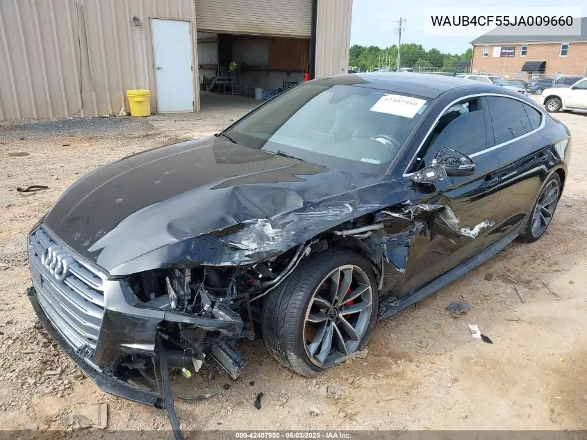 2018 Audi S5 3.0T Premium Plus VIN: WAUB4CF55JA009660 Lot: 42407950