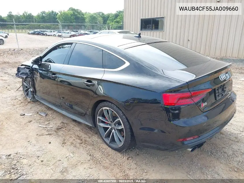 2018 Audi S5 3.0T Premium Plus VIN: WAUB4CF55JA009660 Lot: 42407950
