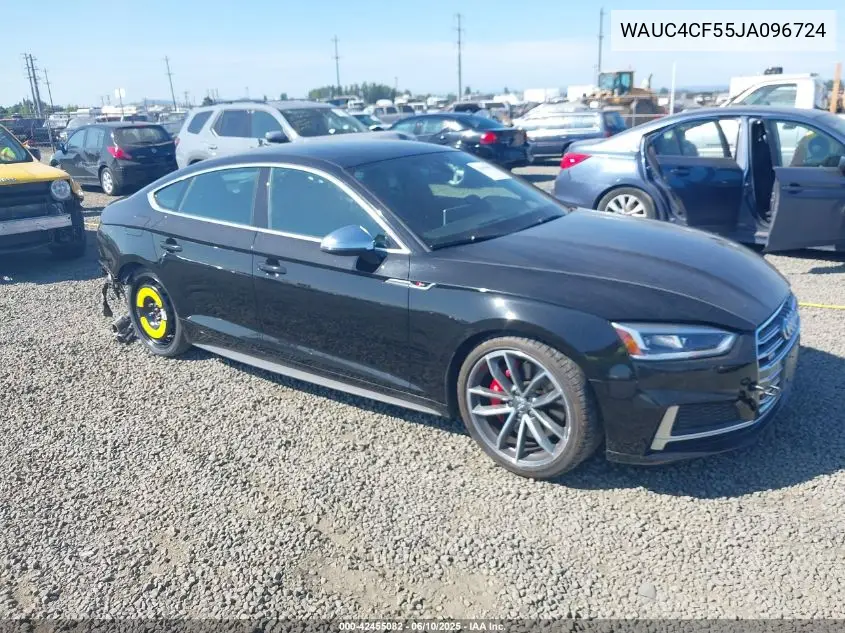 2018 Audi S5 3.0T Premium Plus VIN: WAUC4CF55JA096724 Lot: 42455082