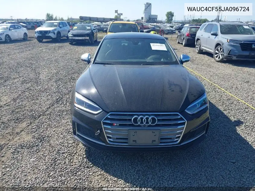 2018 Audi S5 3.0T Premium Plus VIN: WAUC4CF55JA096724 Lot: 42455082