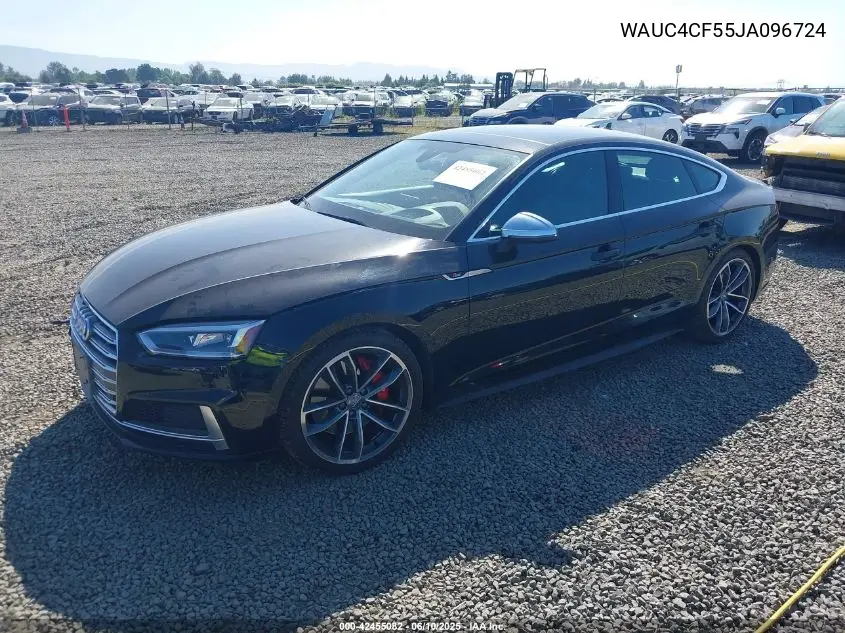 2018 Audi S5 3.0T Premium Plus VIN: WAUC4CF55JA096724 Lot: 42455082