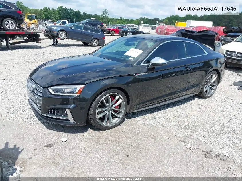 2018 Audi S5 3.0T Premium Plus VIN: WAUR4AF56JA117546 Lot: 42471147