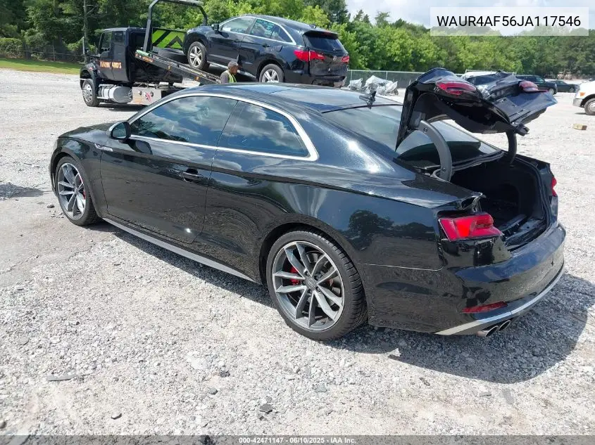 2018 Audi S5 3.0T Premium Plus VIN: WAUR4AF56JA117546 Lot: 42471147