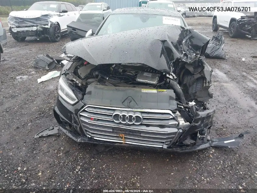 2018 Audi S5 3.0T Premium Plus VIN: WAUC4CF53JA076701 Lot: 42475983