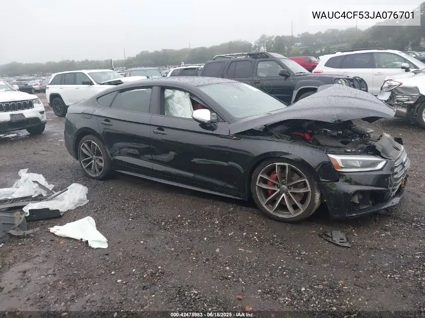2018 Audi S5 3.0T Premium Plus VIN: WAUC4CF53JA076701 Lot: 42475983