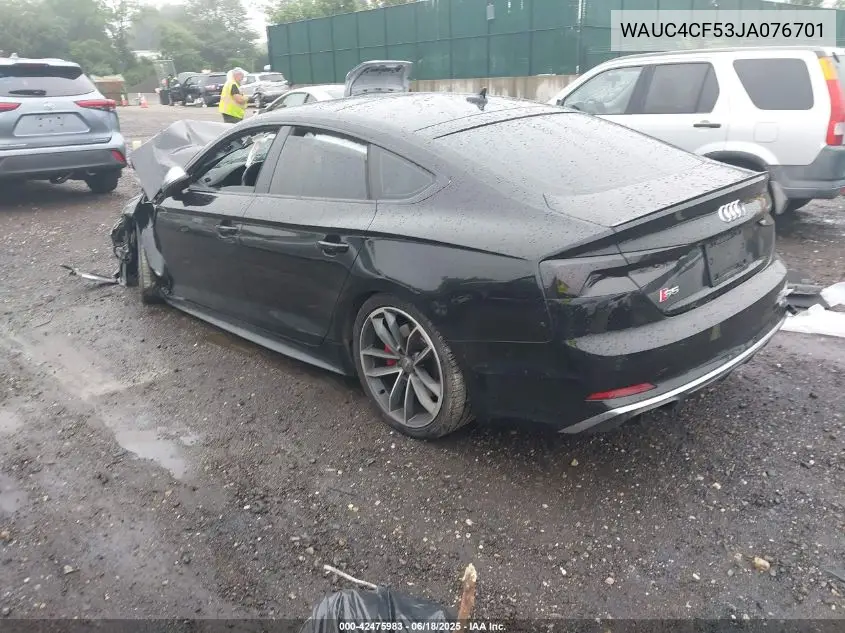 2018 Audi S5 3.0T Premium Plus VIN: WAUC4CF53JA076701 Lot: 42475983