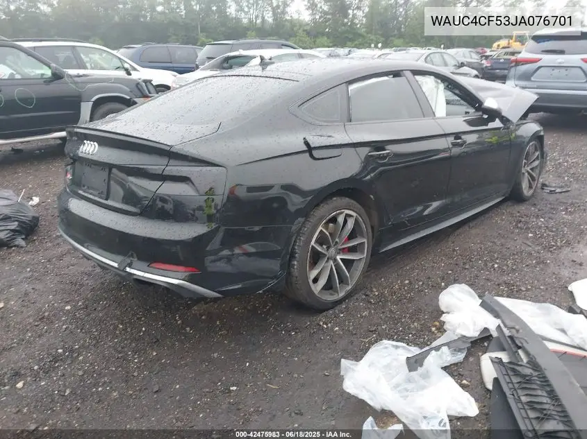 2018 Audi S5 3.0T Premium Plus VIN: WAUC4CF53JA076701 Lot: 42475983
