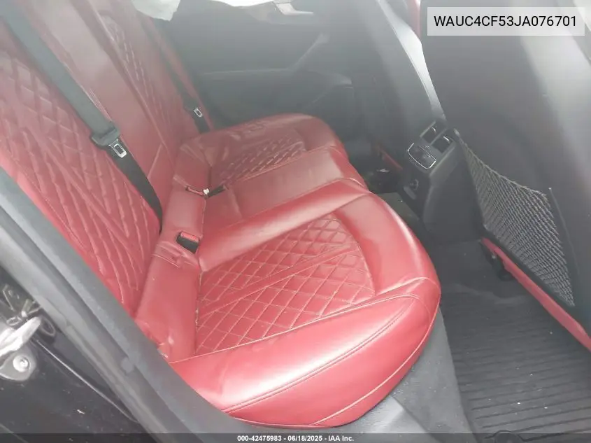 2018 Audi S5 3.0T Premium Plus VIN: WAUC4CF53JA076701 Lot: 42475983