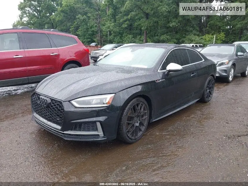 2018 Audi S5 3.0T Premium Plus VIN: WAUP4AF53JA060181 Lot: 42483802