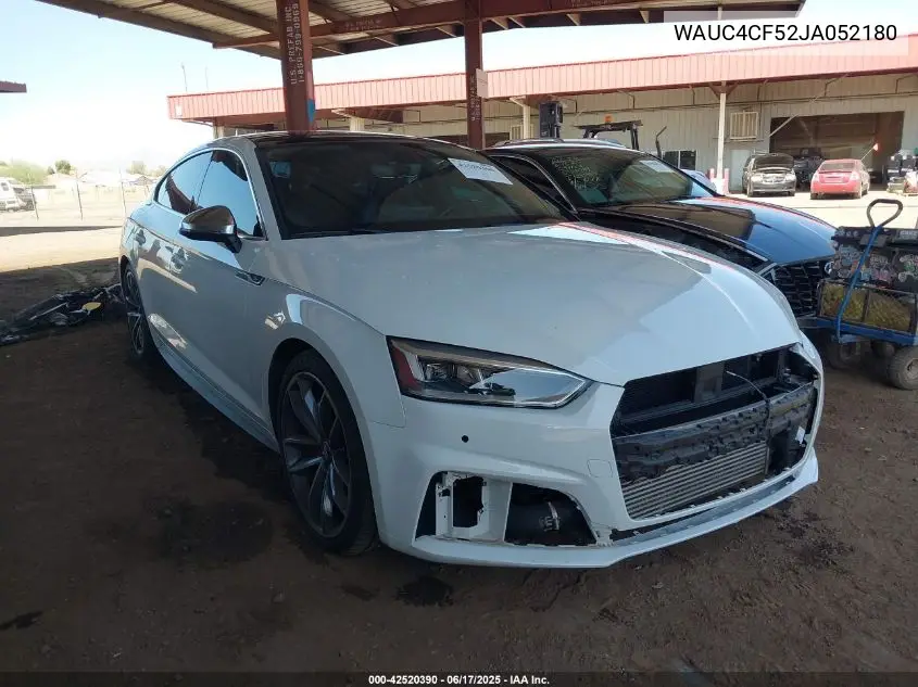 2018 Audi S5 3.0T Premium Plus VIN: WAUC4CF52JA052180 Lot: 42520390