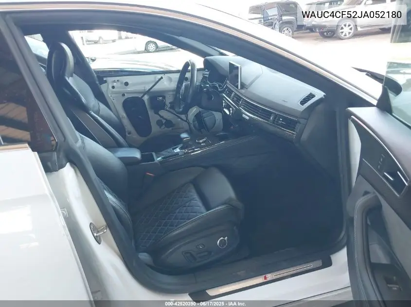 2018 Audi S5 3.0T Premium Plus VIN: WAUC4CF52JA052180 Lot: 42520390