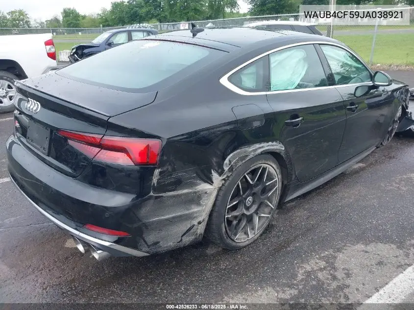 2018 Audi S5 3.0T Premium Plus VIN: WAUB4CF59JA038921 Lot: 42526233