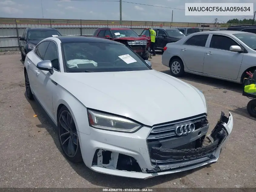 2018 Audi S5 3.0T Premium Plus VIN: WAUC4CF56JA059634 Lot: 42562770