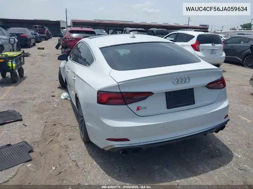 2018 Audi S5 3.0T Premium Plus VIN: WAUC4CF56JA059634 Lot: 42562770