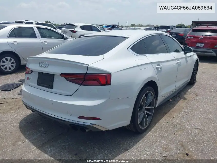 2018 Audi S5 3.0T Premium Plus VIN: WAUC4CF56JA059634 Lot: 42562770