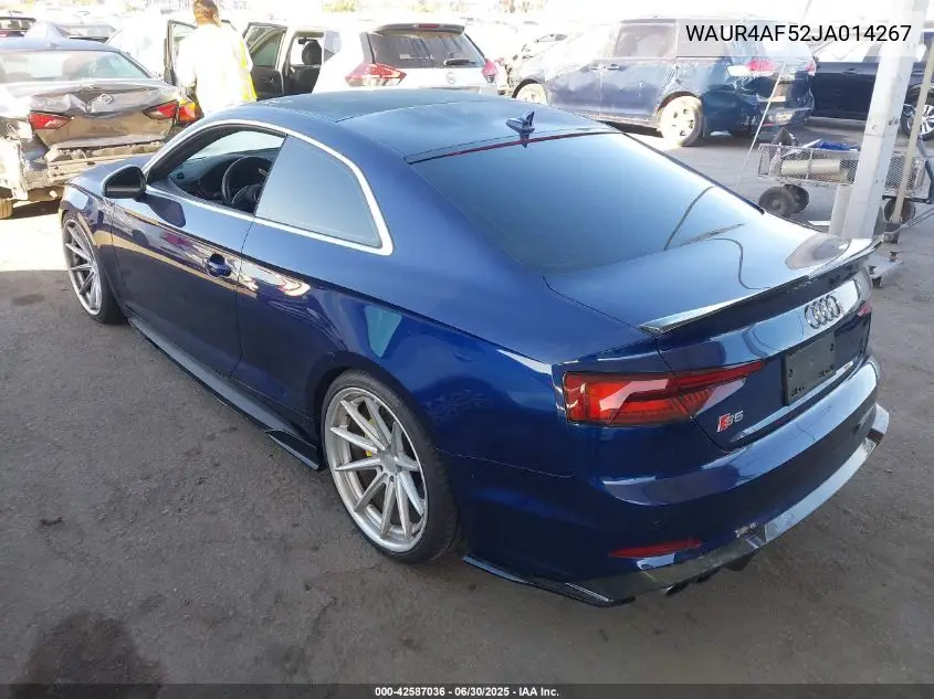 2018 Audi S5 3.0T Premium Plus VIN: WAUR4AF52JA014267 Lot: 42587036