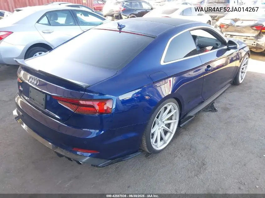 2018 Audi S5 3.0T Premium Plus VIN: WAUR4AF52JA014267 Lot: 42587036