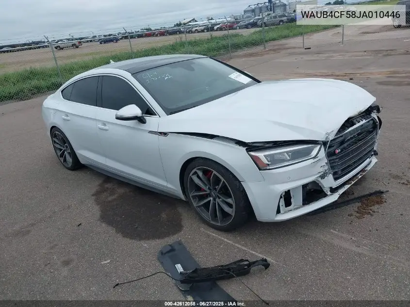 2018 Audi S5 3.0T Premium Plus VIN: WAUB4CF58JA010446 Lot: 42612058