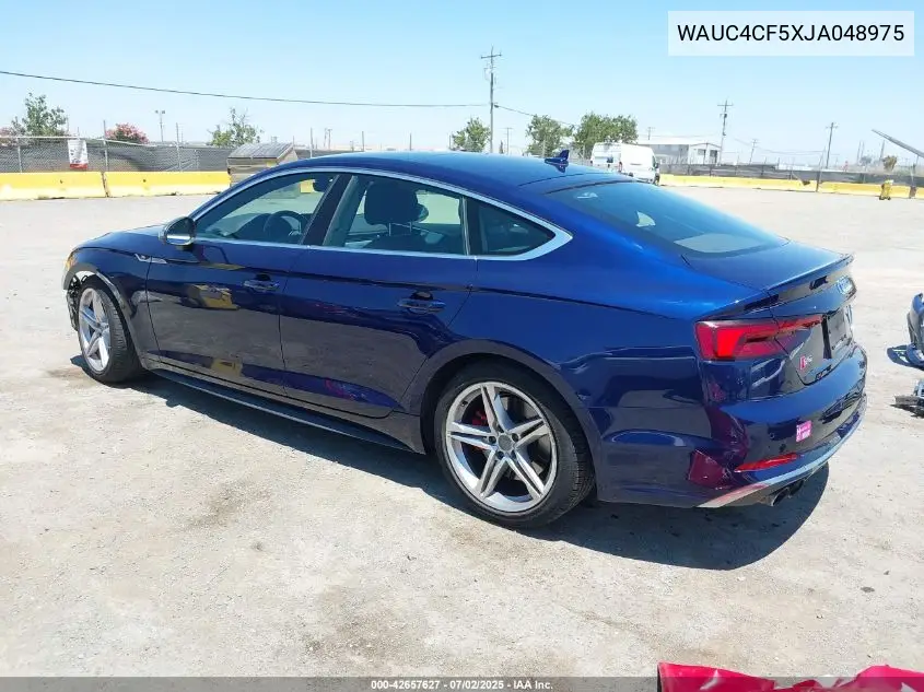 2018 Audi S5 3.0T Premium Plus VIN: WAUC4CF5XJA048975 Lot: 42657627