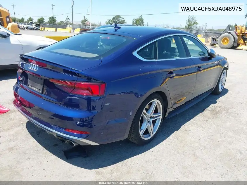 2018 Audi S5 3.0T Premium Plus VIN: WAUC4CF5XJA048975 Lot: 42657627