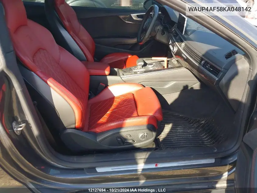 2019 Audi S5 VIN: WAUP4AF58KA048142 Lot: 12127694