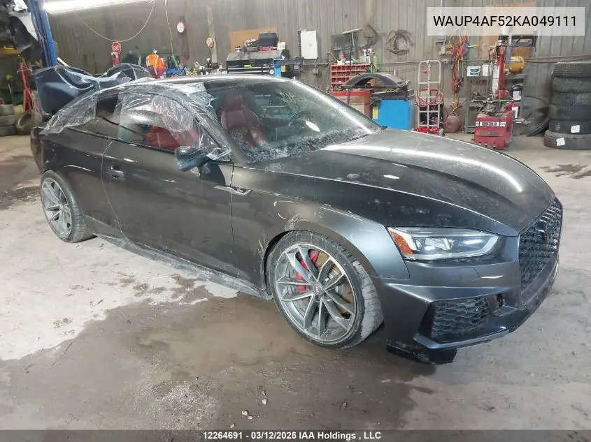2019 Audi S5 3.0T Progressiv VIN: WAUP4AF52KA049111 Lot: 12264691