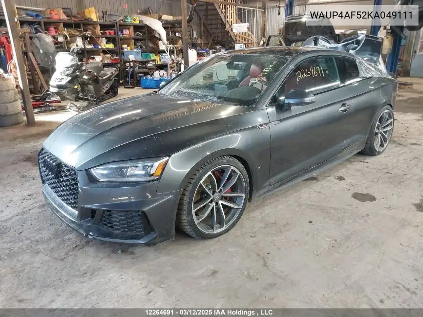 2019 Audi S5 3.0T Progressiv VIN: WAUP4AF52KA049111 Lot: 12264691