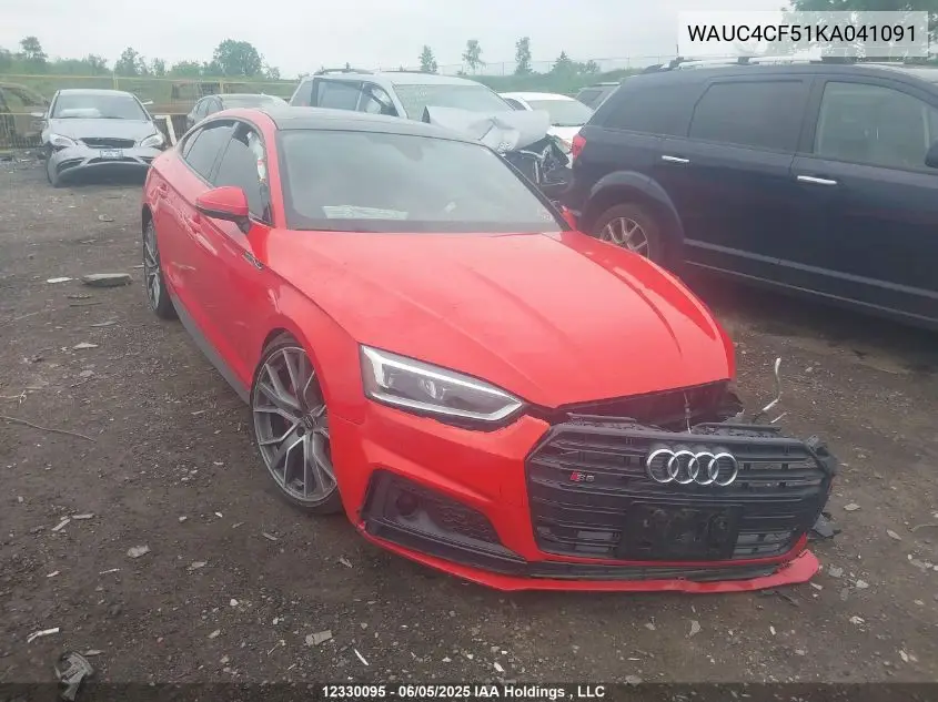 2019 Audi S5 3.0T Technik VIN: WAUC4CF51KA041091 Lot: 12330095